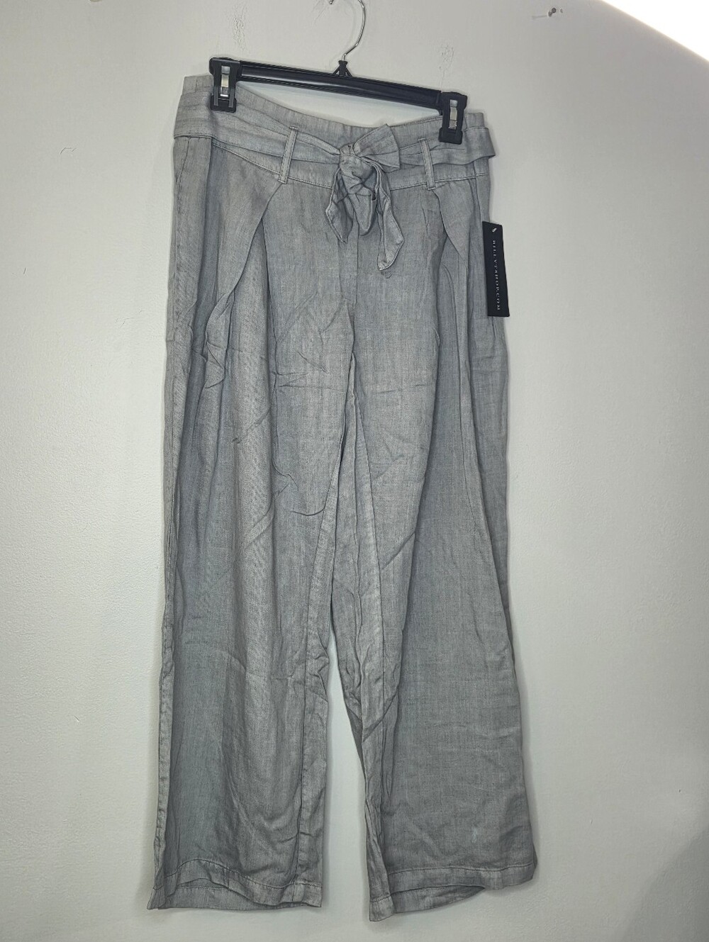 Billy T Shop Women's Grey Linen Pants with Tie, NWT, Size S